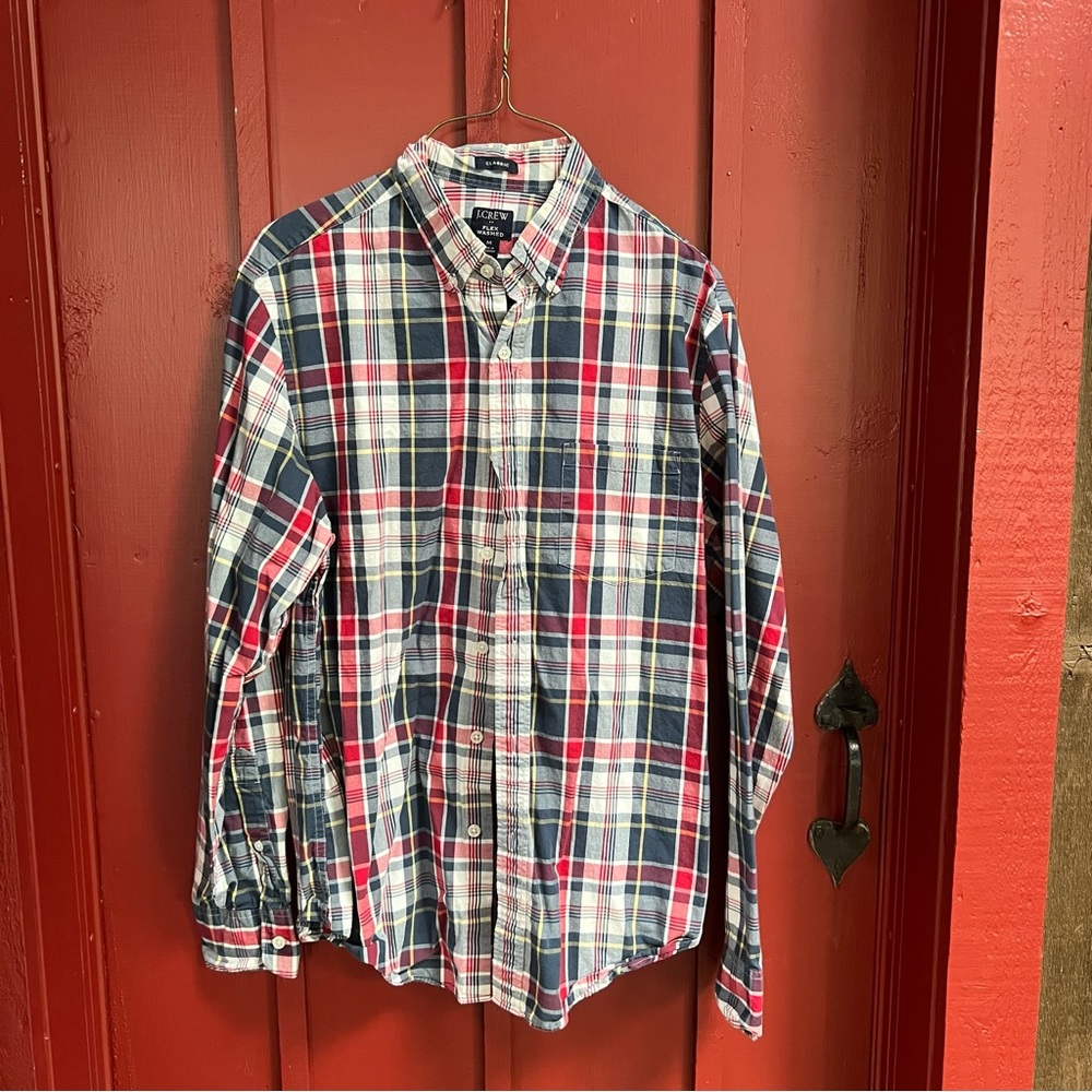 J. Crew Red and Blue Plaid Button Down Shirt
